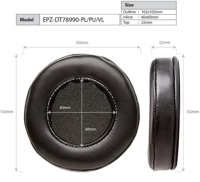 Alt view image 6 of 6 - Dekoni Earpads for Beyerdynamic DT 770 Pro Ear Pads, Beyerdynamic DT 990 Pro, Beyerdynamic MMX 300, AKG K Series | Polyurethane Wrapped Memory Foam