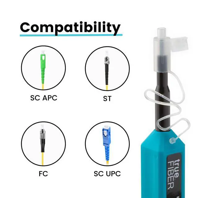 Alt view image 3 of 7 - Fiber Optic Dual Position Pen Click Cleaner, SC/ST/FC, 800+ Cleans, UPC/APC Connector Ferrules, 2.50mm, 5 Pack