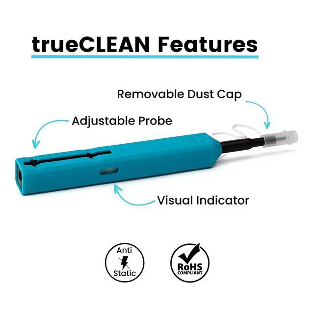 Alt view image 5 of 7 - Fiber Optic Dual Position Pen Click Cleaner, SC/ST/FC, 800+ Cleans, UPC/APC Connector Ferrules, 2.50mm, 5 Pack