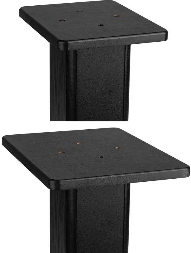 Alt view image 4 of 4 - Universal Wood Speaker Stand Pair (20in Black)