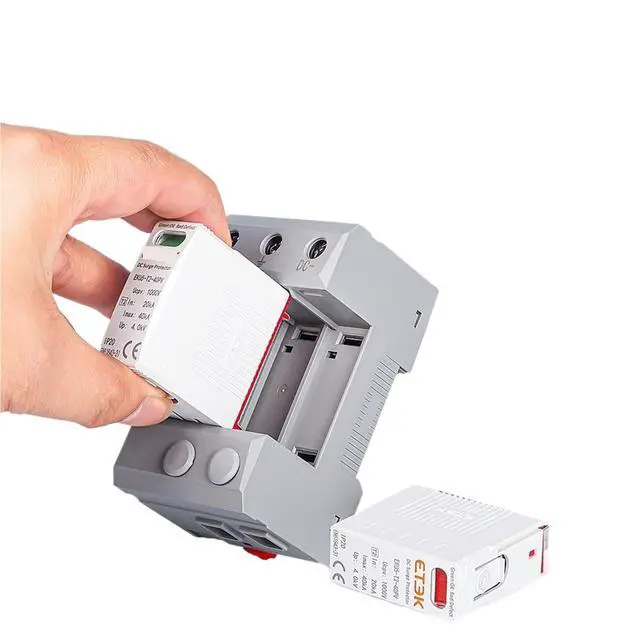 Alt view image 3 of 6 - DC SPD House Surge Protective Device 2P 3P 600V 1000V 1500V Type PV 20-40KA Protector Arrester Low-Voltage Protection EKU5(3P 1500V DC)