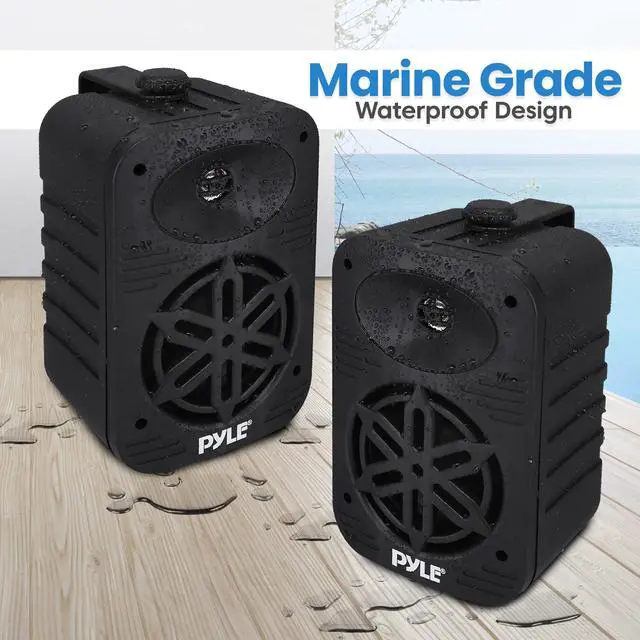 Alt view image 4 of 7 - Usa Indoor Outdoor Speakers Pair - 500 Watt Dual Waterproof 5.25 2-Way Full Range Speaker System w/ 1/2 High Compliance Polymer Tweeter - in-Home, Boat, Marine, Deck, Patio, Poolside (Black)