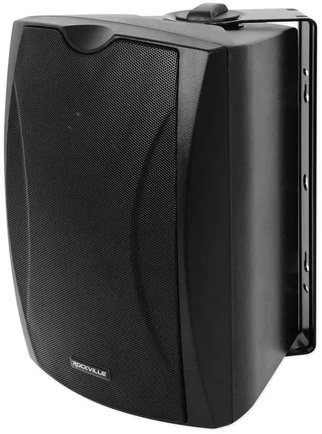Alt view image 2 of 7 - WET-5B 70V 5.25" Black Indoor/Outdoor Wall Speaker, 2-Pack | IPX55 Waterproof, Adjustable Tap, Swivel Bracket, Vented Enclosure, Aluminum Grill, 8 Ohm Compatible, Polypropylene Cone