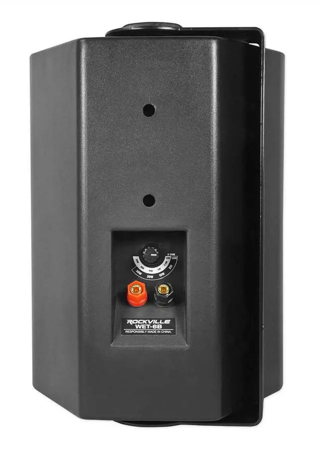 Alt view image 5 of 7 - WET-6B Black 6.5" 70V Indoor/Outdoor Commercial Wall Speaker | IP55 Rated, 50W RMS at 8 Ohm, 70V/100V Compatible, Adjustable Tap Settings, Wall Mount Bracket Included