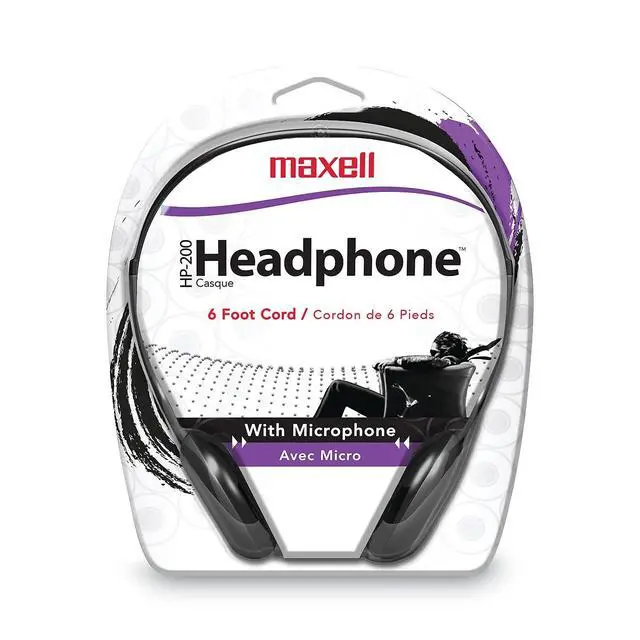 Alt view image 2 of 4 - HP200 Headphone with Microphone, 6 ft Cord, Black