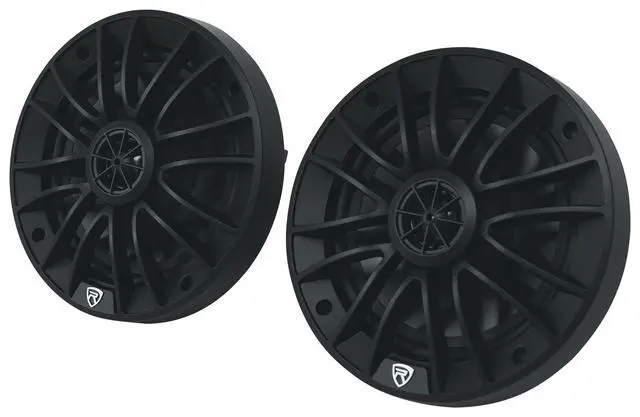 Alt view image 3 of 7 - RM-PREMIUM-65 Black 6.5" 4-Ohm, Marine Boat Speakers Pair | 600W Peak, 150W RMS, 35Hz-20kHz, 93dB Sensitivity, True Coaxial Design, Weather-Resistant Grilles, Mounting Screws