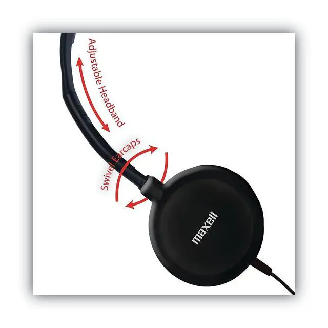 Alt view image 3 of 4 - HP200 Headphone with Microphone, 6 ft Cord, Black