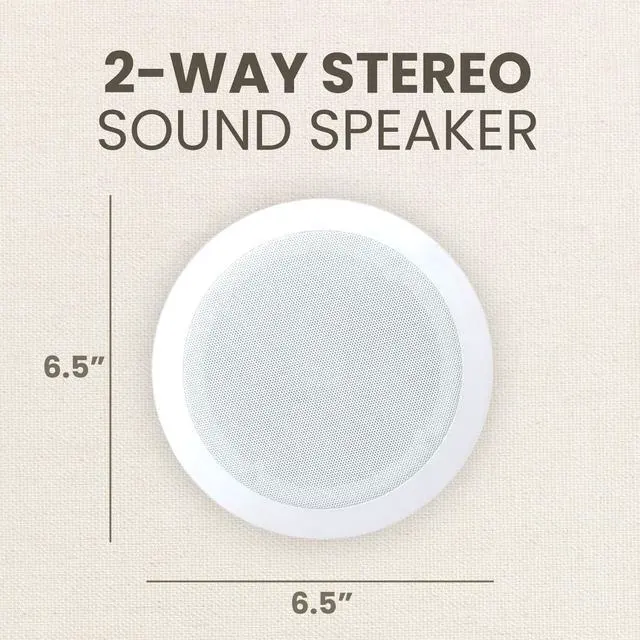 Alt view image 3 of 7 - PDIC61RD 6.5" 200W in-Ceiling/Wall Speaker System, 12 Pack 2-Way Flush Mount Home Audio Speakers, White