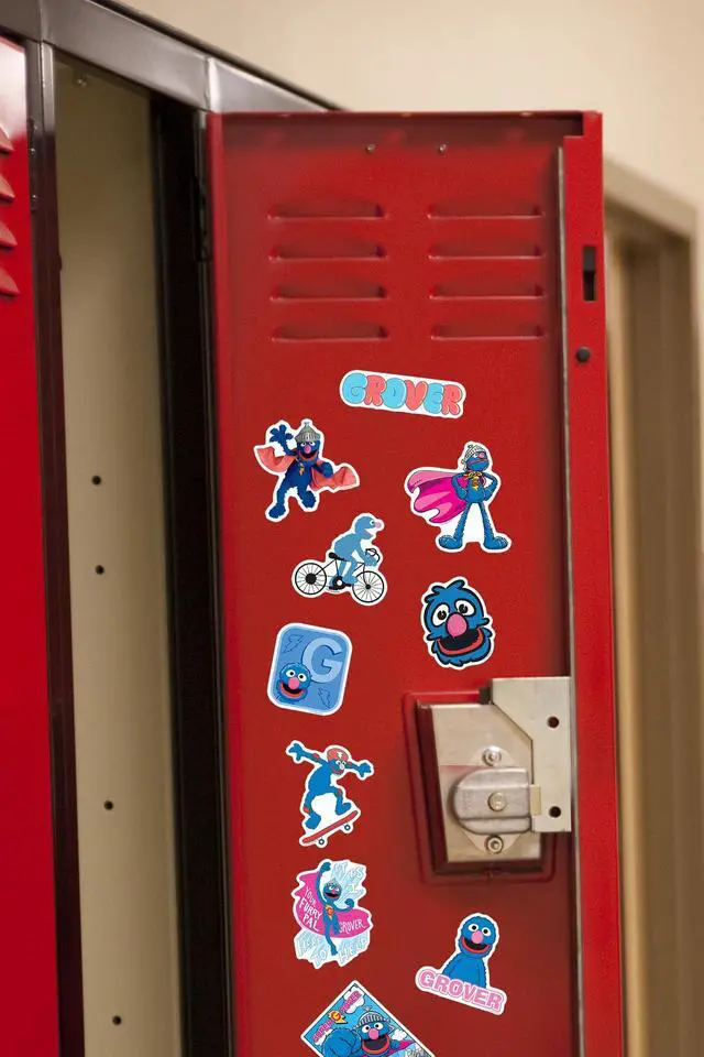 Alt view image 6 of 6 - Sesame Street Grover 100 Vinyl Stickers Waterproof Die-Cut Decals Laptop