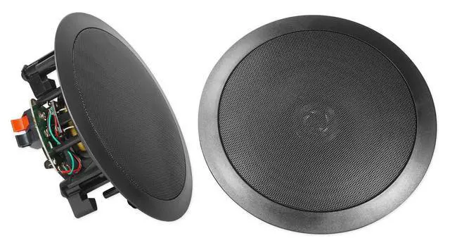 Alt view image 3 of 7 - HC85 Black 8" Ceiling Home Audio Speakers, 8 Ohm, 2-Way, 4-Pack | 700W Peak / 240W RMS, Swivel Tweeter, Polypropylene Cone, Flush Mount, Paintable Grills, Rubber Surround, Mylar Dome, 89 dB