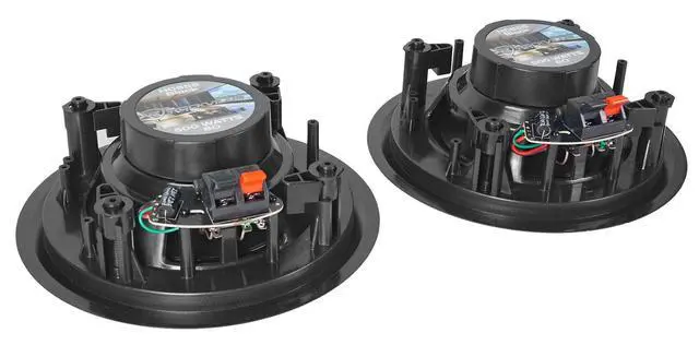 Alt view image 5 of 7 - HC655 Black Pair 6.5" in-Ceiling Home Speakers for Party, 6-Pack | 500W Peak / 160W RMS, 2-Way, 8-Ohm, Aimable Tweeters, Paintable Flush Grilles, Spring Terminals, 7.6" Cutout