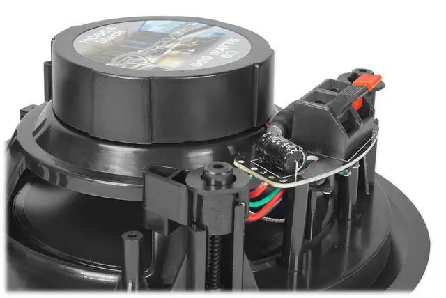 Alt view image 7 of 7 - HC655 Black Pair 6.5" in-Ceiling Home Speakers for Party, 6-Pack | 500W Peak / 160W RMS, 2-Way, 8-Ohm, Aimable Tweeters, Paintable Flush Grilles, Spring Terminals, 7.6" Cutout