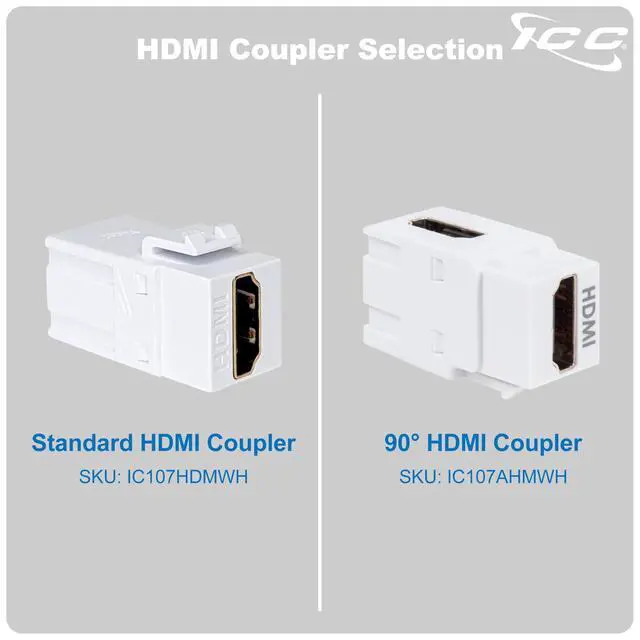 Alt view image 6 of 7 - HDMI Keystone Jack 4K @ 60Hz, Female to Female HDMI Coupler, 180 Degree Insert for Wall Plate, HD Style, Black, Single