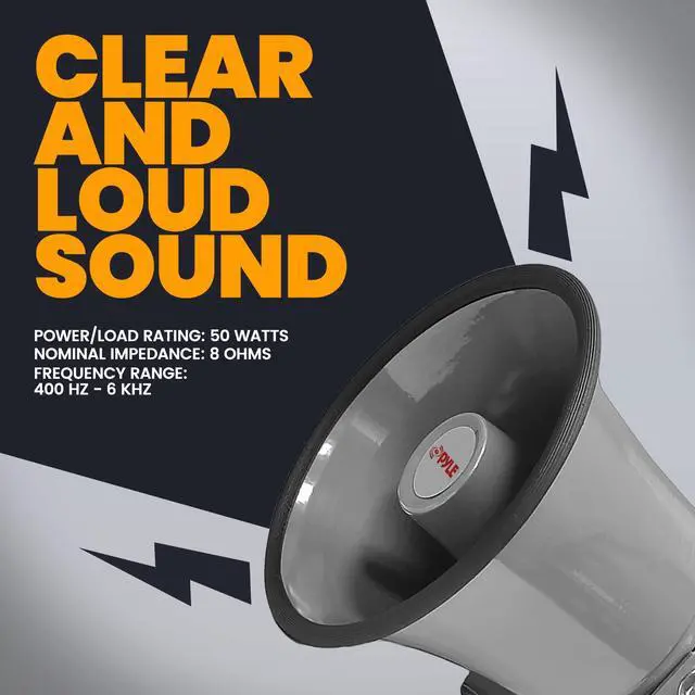 Alt view image 3 of 7 - Indoor / Outdoor PA Horn Speaker - 8.1 Portable PA Speaker with 8 Ohms Impedance and 50 Watts Peak Power - Mounting Bracket and Hardware Included