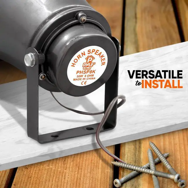 Alt view image 5 of 7 - Indoor / Outdoor PA Horn Speaker - 8.1 Portable PA Speaker with 8 Ohms Impedance and 50 Watts Peak Power - Mounting Bracket and Hardware Included