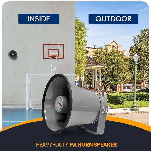 Alt view image 6 of 7 - Indoor / Outdoor PA Horn Speaker - 8.1 Portable PA Speaker with 8 Ohms Impedance and 50 Watts Peak Power - Mounting Bracket and Hardware Included