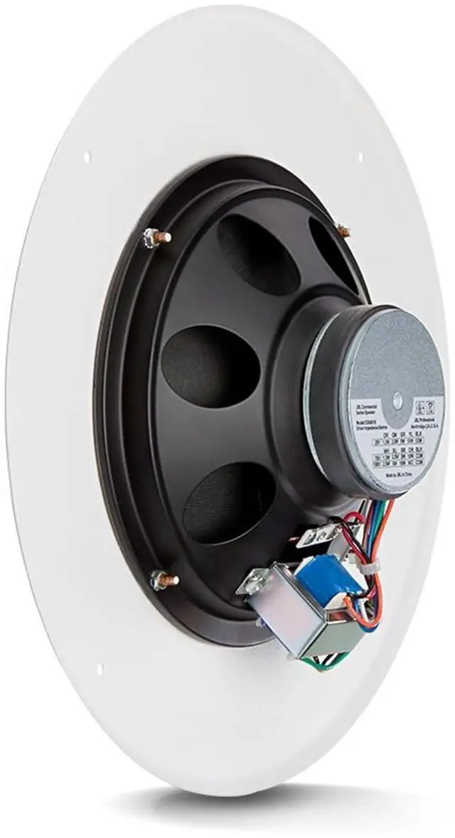 Alt view image 4 of 5 - Professional CSS8018 Commercial Series Round Ceiling Speaker, 8. 10-Watt Multi-Tap Transformer for 100V, 70V and 25V Distributed Lines. Single Speaker. White and Paintable