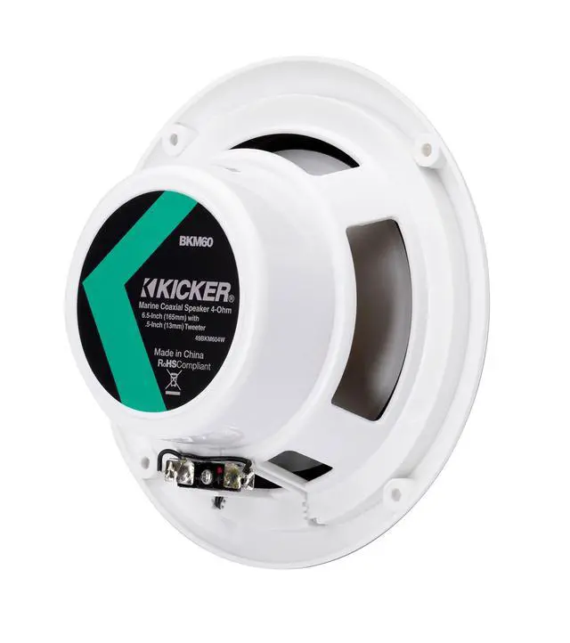 Alt view image 3 of 7 - BKM60 6.5" (165mm) Marine COAXIAL Speakers with 1/2" (13mm) TWEETERS, White, Bulk Pack, 4-OHM; RoHS Compliant - White - Single
