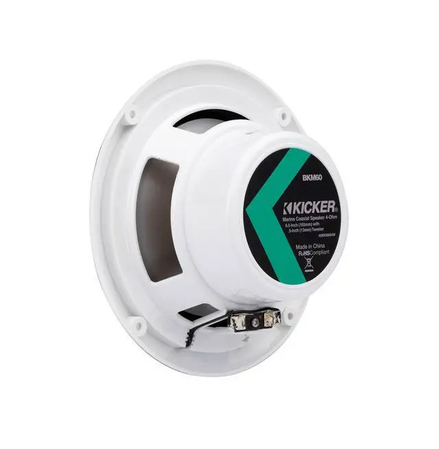 Alt view image 4 of 7 - BKM60 6.5" (165mm) Marine COAXIAL Speakers with 1/2" (13mm) TWEETERS, White, Bulk Pack, 4-OHM; RoHS Compliant - White - Single