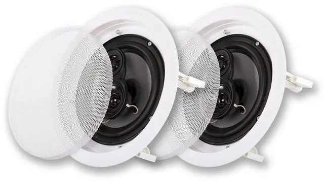 Main image of CSic63 in Ceiling 6.5" Speaker Pair 3 Way Home Theater Speakers, White (2 Count)