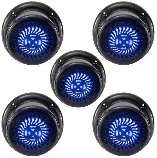 Main image of 5 Pack RV Flush Mount Speakers | 5.25" Black | Blue LED