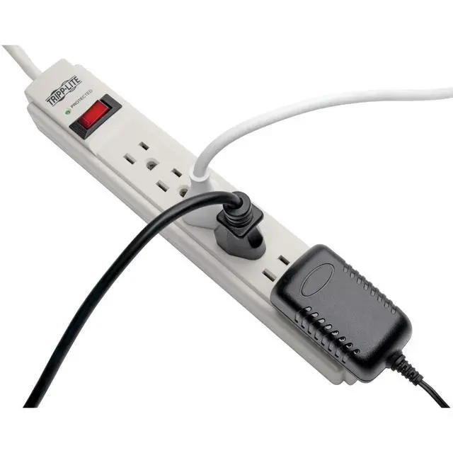 Alt view image 2 of 7 - 6 Outlet Surge Protector Power Strip, Extra Long Cord 15ft, & $20,000 Insurance (TLP615) Gray