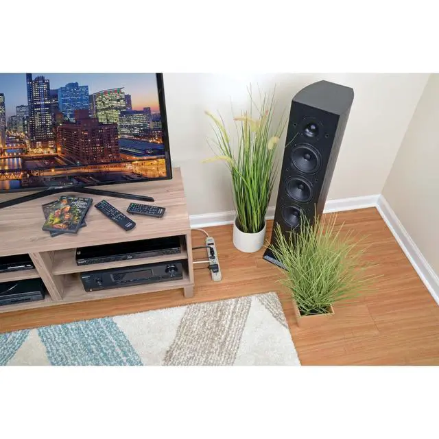 Alt view image 3 of 7 - 6 Outlet Surge Protector Power Strip, Extra Long Cord 15ft, & $20,000 Insurance (TLP615) Gray