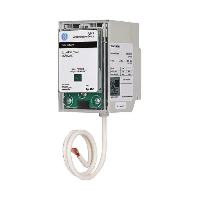 Alt view image 2 of 7 - THQLSURGE2 Whole Home Surge Protection Device Type 1 SPD | 25kA Per Phase 2-Space Plug-On Pigtail LED Indicator & GE Load Center Compatible UL Listed & NEC Compliant