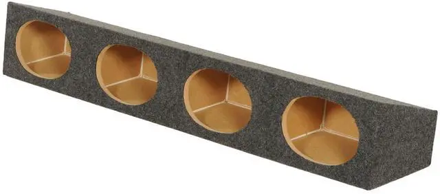 Main image of Quad 6x9 Wedge Speaker Box, 4-Hole Sealed MDF Enclosure with Charcoal Carpet Finish, Universal Fit for Car Audio Installations
