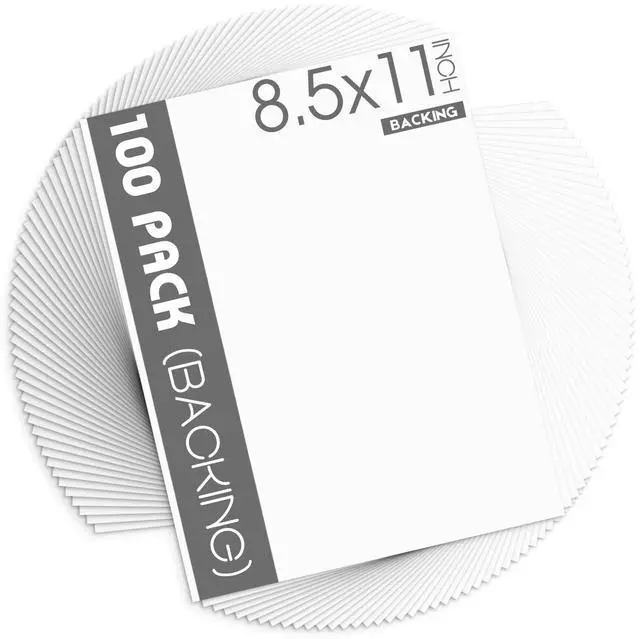Main image of Mat Board Center 100 Pack Backing Boards, 8.5x11 Backboards for Frames | 4-ply Thickness Matte Backer Boards for Art Prints, Cardboard Ideal for Photos, Pictures, Crafts