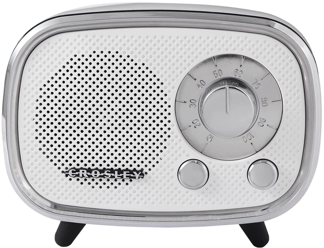 Alt view image 2 of 6 - CR3039A-WH Rondo Portable Bluetooth Speaker, White Bluetooth In, Built-In Speaker, Rechargeable Lithium-Ion Battery, Up to 27 Hours of Listening at 50% Volume, USB Playback