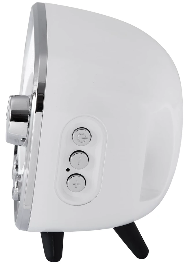 Alt view image 3 of 6 - CR3039A-WH Rondo Portable Bluetooth Speaker, White Bluetooth In, Built-In Speaker, Rechargeable Lithium-Ion Battery, Up to 27 Hours of Listening at 50% Volume, USB Playback