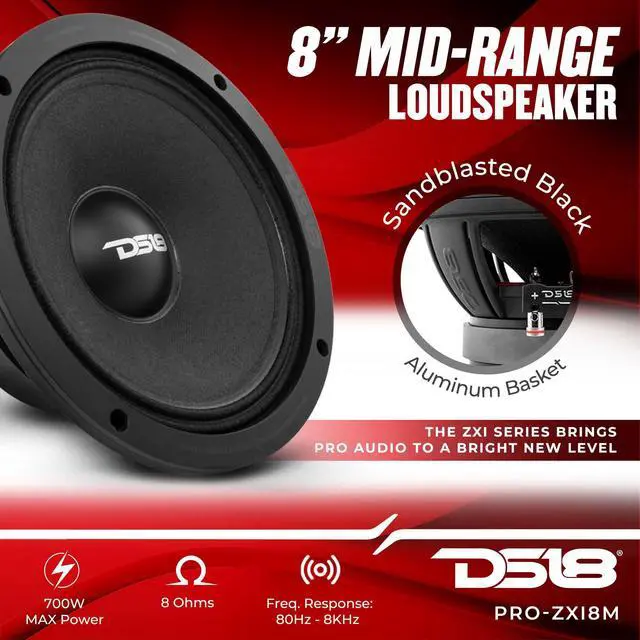 Alt view image 2 of 7 - PRO-ZXI8M 8" Car Audio Mid-Range Loudspeaker 600 Watts 8-Ohm (1 Speaker)