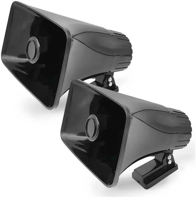 Main image of 4 Pack 6" Portable PA Horn Speaker for Indoor/Outdoor Use, 65W Peak Power, Black