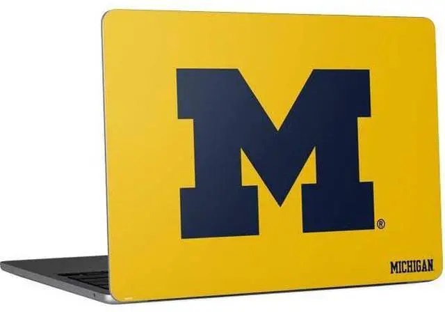Main image of Decal Laptop Skin Compatible with MacBook Air 13in M4 (2025) - Officially Licensed University of Michigan M Logo Yellow Design