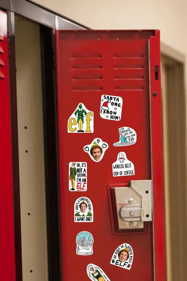 Alt view image 6 of 6 - Buddy the Elf Movie Doodle 100 Vinyl Stickers Waterproof Die-Cut Decals Car