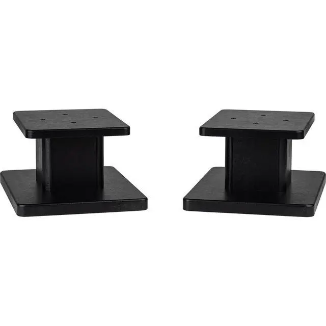 Alt view image 2 of 3 - Universal Wood Speaker Stand Pair (6in Black)