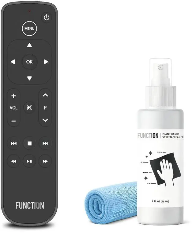 Main image of Replacement Button Remote for Apple TV + Electronics Screen Cleaner and 12" x 12" Cloth | Infrared Connectivity | 2 AAA Batteries Included