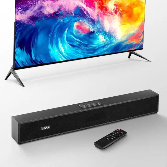 Main image of Sound Bar for Smart TV, 2.0 Channel, 24-Inch Compact Soundbar TV Speakers for Projector, Bluetooth AUX Connection, Remote Control, Easy Setup, 80W Surround Sound System for PC Home Theater Audio