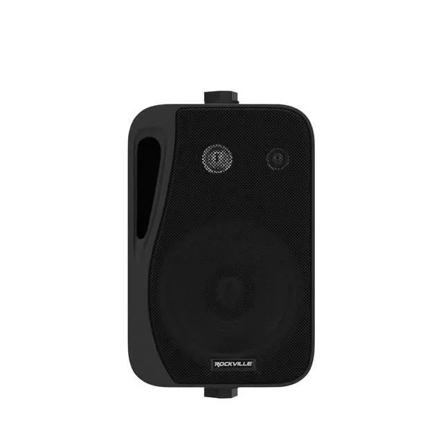 Alt view image 3 of 7 - HP4S BK Black 4" Outdoor/Indoor Home Theater Speakers, Pair | IPX44, Swivel Bracket, 360W Peak / 120W RMS, Waterproof, ABS Construction, Stainless Steel Grill, Rubber Surrounds, 4 Ohm