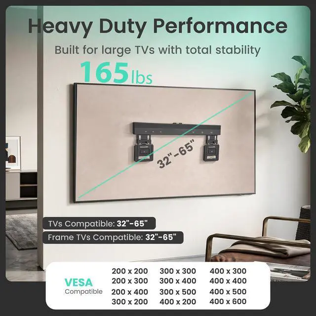 Alt view image 2 of 7 - Ultra Slim TV Mount with 9" Media Box for 32-65" TVs | 0.37in micro gap design, hidden AV cable kit with vented cover, adjustable shelf, and straps