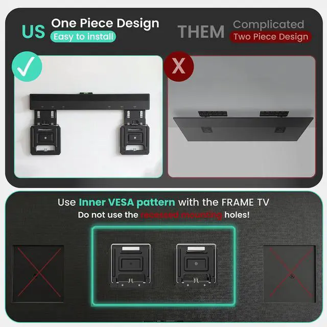 Alt view image 3 of 7 - Ultra Slim TV Mount with 9" Media Box for 32-65" TVs | 0.37in micro gap design, hidden AV cable kit with vented cover, adjustable shelf, and straps