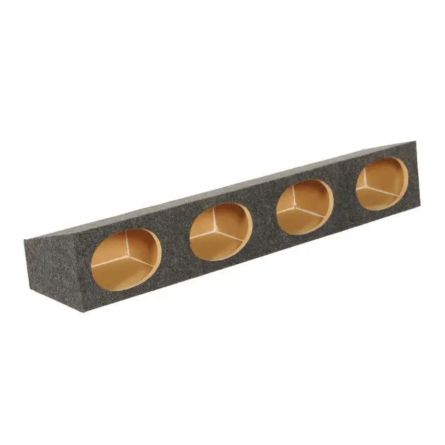 Alt view image 6 of 7 - Quad 6x9 Wedge Speaker Box, 4-Hole Sealed MDF Enclosure with Charcoal Carpet Finish, Universal Fit for Car Audio Installations