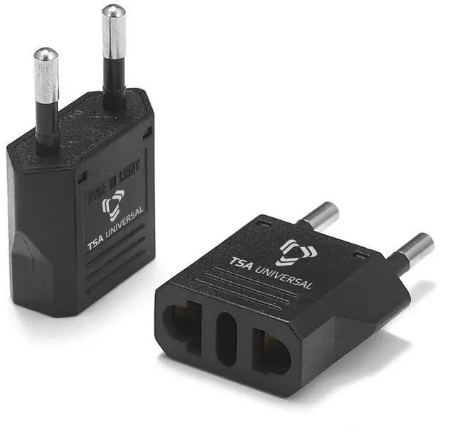 Main image of United States to Bulgaria Travel Power Adapter to Connect North American Electrical Plugs to Bulgarian Outlets for Cell Phones, Tablets, eReaders, and More (2-Pack, Black)
