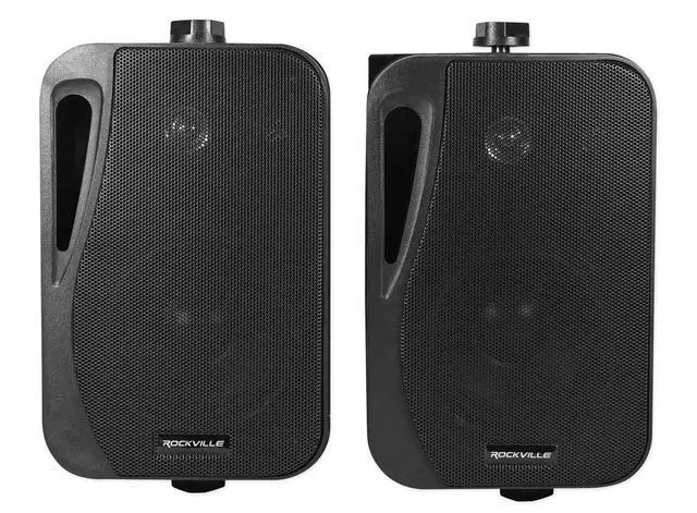 Alt view image 5 of 7 - HP4S BK Black 4" Outdoor/Indoor Home Theater Speakers, Pair | IPX44, Swivel Bracket, 360W Peak / 120W RMS, Waterproof, ABS Construction, Stainless Steel Grill, Rubber Surrounds, 4 Ohm