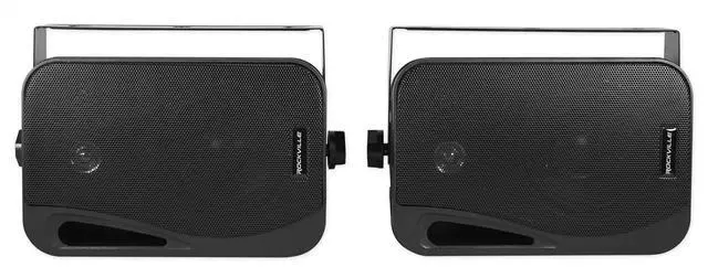 Alt view image 6 of 7 - HP4S BK Black 4" Outdoor/Indoor Home Theater Speakers, Pair | IPX44, Swivel Bracket, 360W Peak / 120W RMS, Waterproof, ABS Construction, Stainless Steel Grill, Rubber Surrounds, 4 Ohm