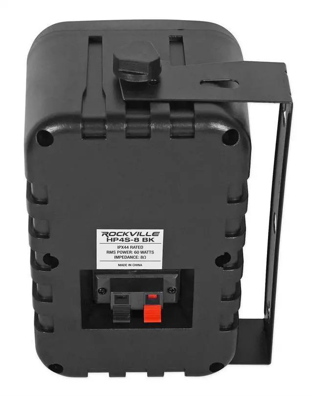 Alt view image 3 of 6 - HP4S-8 BK Black 4" Indoor/Outdoor 8-Ohm Wall Mount Speakers, Pair | 360W Peak/120W RMS, IPX44 Rated, 8 Ohm, 80Hz-20kHz Response, 90dB Sensitivity, ABS Cabinet, Indoor/Outdoor Use