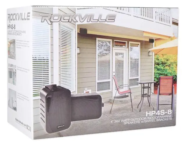 Alt view image 4 of 6 - HP4S-8 BK Black 4" Indoor/Outdoor 8-Ohm Wall Mount Speakers, Pair | 360W Peak/120W RMS, IPX44 Rated, 8 Ohm, 80Hz-20kHz Response, 90dB Sensitivity, ABS Cabinet, Indoor/Outdoor Use