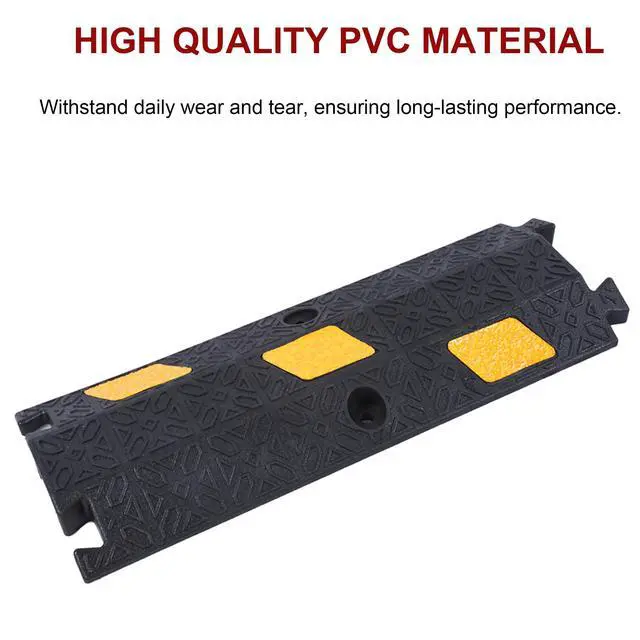 Alt view image 2 of 7 - 6 Pack 17" Cable Protector Cover Ramps, 1-Channel Floor Protective Wire Cord Ramp, Heavy Duty Driveway Speed Bump