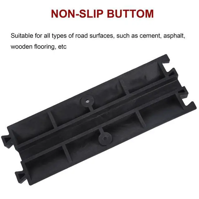 Alt view image 3 of 7 - 6 Pack 17" Cable Protector Cover Ramps, 1-Channel Floor Protective Wire Cord Ramp, Heavy Duty Driveway Speed Bump